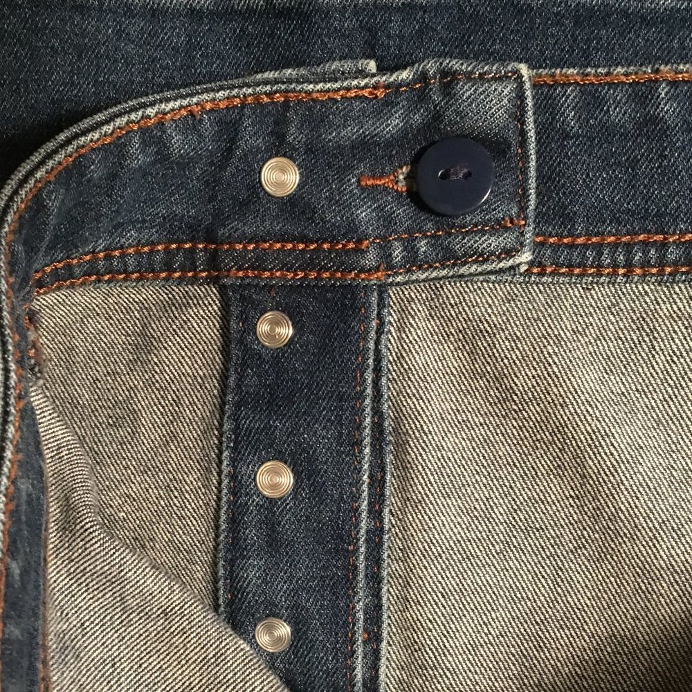 LOFT Nautical Inspired Button Front Denim Skirt - Picture 5 of 11